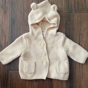 GAP Baby Cream Knit Hooded Sweater